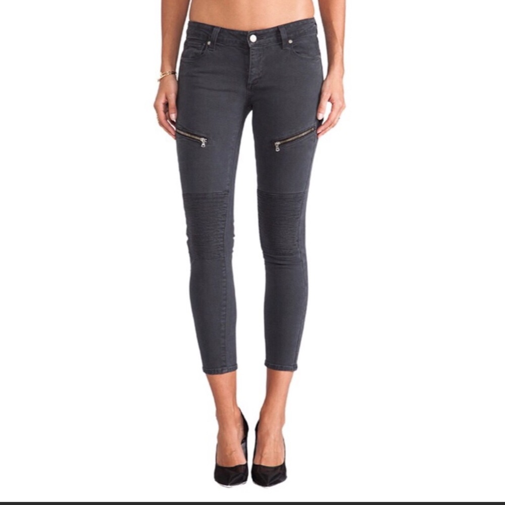 Paige Zipper Sachi Skinny Jeans Sz 27 in Gray